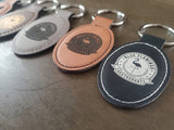 Custom Logo Leatherette Keychain, Engraved / Etched Keychain With Your Logo, Personalized keychain Signature Cutouts 