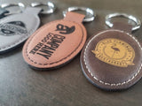 Custom Logo Leatherette Keychain, Engraved / Etched Keychain With Your Logo, Personalized keychain Signature Cutouts 