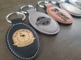 Custom Logo Leatherette Keychain, Engraved / Etched Keychain With Your Logo, Personalized keychain Signature Cutouts 