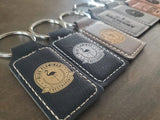 Custom Logo Leatherette Keychain, Engraved / Etched Keychain With Your Logo, Personalized keychain Signature Cutouts 