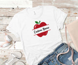 Custom Name Real Glitter Apple Teacher Design T-Shirt Signature Custom Works White X-Small 