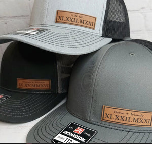 Custom Text Hats, Roman Numerals Hat, Valentines Day Gifts, Personalized Name, Custom Initials, Custom Year, Anniversary Gifts, Couples Gift Signature Custom Works 