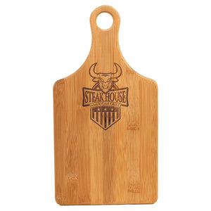 Cutting Board Paddle Shape, Bamboo, 13-1/2" x 7" - Includes Custom Engraving (#172) Signature Custom Works 