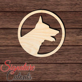 German Shepherd in Circle Shape Cutout in Wood for Crafting, Home & Room Décor, and other DIY projects - Many Sizes Available