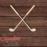 Golf Clubs Crossed Shape Cutout in Wood for Crafting, Home & Room Décor, and other DIY projects - Many Sizes Available
