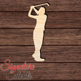 Golfer 002 Shape Cutout in Wood for Crafting, Home & Room Décor, and other DIY projects - Many Sizes Available