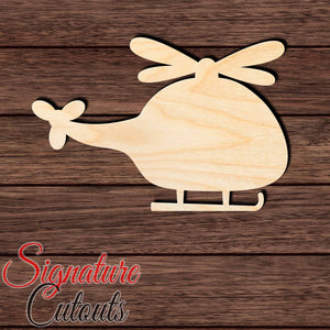 Helicopter 005 Shape Cutout in Wood Craft Shapes & Bases Signature Cutouts 