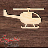 Helicopter 007 Shape Cutout in Wood for Crafting, Home & Room Décor, and other DIY projects - Many Sizes Available