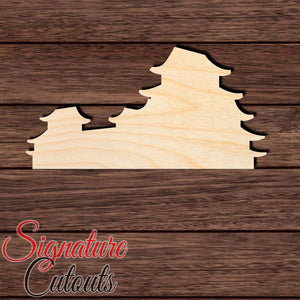 Himeji Castle Shape Cutout in Wood Craft Shapes & Bases Signature Cutouts 