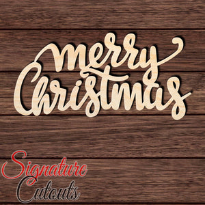 Merry Christmas Text 001 Shape Cutout in Wood Craft Shapes & Bases Signature Cutouts 