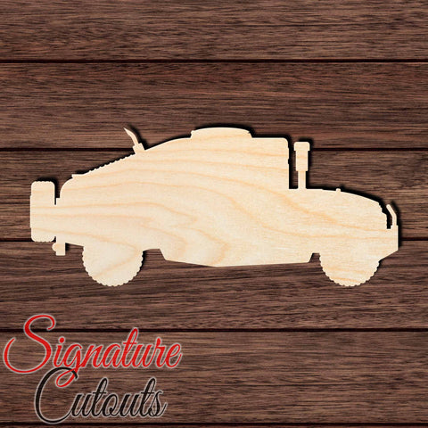 Military Armored Vehicle 002 Shape Cutout in Wood Craft Shapes & Bases Signature Cutouts 