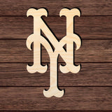 New York Baseball 001 Shape Cutout in Wood