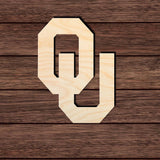 Oklahoma OU Shape Cutout in Wood