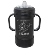 Polar Camel 10 oz. Stainless Steel Sippy Cups Signature Cutouts Black 