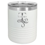 Polar Camel 10 oz. Stainless Steel Travel Mugs Travel Mugs Signature Laser Engraving White Standard 