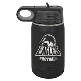 Polar Camel 12 oz. Stainless Steel Water Bottles Signature Cutouts Black 