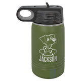 Polar Camel 12 oz. Stainless Steel Water Bottles Signature Cutouts Olive Green 