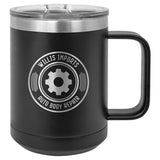 Polar Camel 15oz Stainless Steel Coffee Mug Travel Mugs Signature Laser Engraving Black Standard 