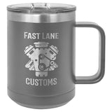 Polar Camel 15oz Stainless Steel Coffee Mug Travel Mugs Signature Laser Engraving Dark Gray Standard 