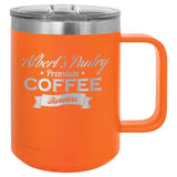 Polar Camel 15oz Stainless Steel Coffee Mug Travel Mugs Signature Laser Engraving Orange Standard 