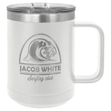 Polar Camel 15oz Stainless Steel Coffee Mug Travel Mugs Signature Laser Engraving White Standard 