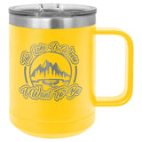 Polar Camel 15oz Stainless Steel Coffee Mug Travel Mugs Signature Laser Engraving Yellow Standard 