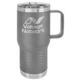 Polar Camel 20 oz Stainless Steel Travel Mug w/Handle Signature Cutouts Dark Gray Standard 