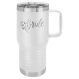 Polar Camel 20 oz Stainless Steel Travel Mug w/Handle Signature Cutouts White Standard 