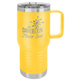 Polar Camel 20 oz Stainless Steel Travel Mug w/Handle Signature Cutouts Yellow Standard 
