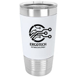 Polar Camel 20oz Laserable Silicone Travel Mug Signature Cutouts White/Black Standard 