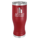 Polar Camel 20oz Stainless Steel Pilsner Travel Mugs Signature Cutouts Maroon Standard 
