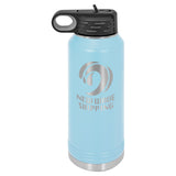 Polar Camel 32 oz. Stainless Steel Water Bottle Signature Cutouts Light Blue 