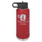 Polar Camel 32 oz. Stainless Steel Water Bottle Signature Cutouts Maroon 