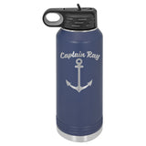 Polar Camel 32 oz. Stainless Steel Water Bottle Signature Cutouts Navy Blue 