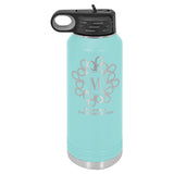 Polar Camel 32 oz. Stainless Steel Water Bottle Signature Cutouts Teal 
