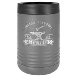 Polar Camel Stainless Steel Insulated Beverage/Can Holder Signature Cutouts Dark Gray 