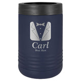Polar Camel Stainless Steel Insulated Beverage/Can Holder Signature Cutouts Navy Blue 