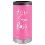 Polar Camel Stainless Steel Insulated Slim Beverage/Can Holder Signature Cutouts Pink 