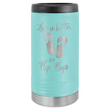 Polar Camel Stainless Steel Insulated Slim Beverage/Can Holder Signature Cutouts Teal 
