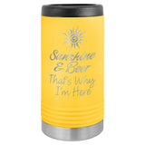 Polar Camel Stainless Steel Insulated Slim Beverage/Can Holder Signature Cutouts Yellow 