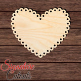 Scalloped Heart 002 Shape Cutout in Wood