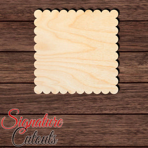 Scalloped Square 001 Shape Cutout in Wood Craft Shapes & Bases Signature Cutouts 
