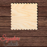 Scalloped Square 001 Shape Cutout in Wood