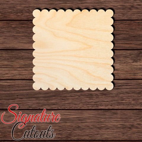 Scalloped Square 001 Shape Cutout in Wood Craft Shapes & Bases Signature Cutouts 
