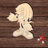Sonic 002 Knuckles Wood Shape Cutout - Paint by Line