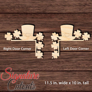 St. Patrick's Day Door Corner Shape Cutouts in Wood - DIY Decorate Blank Craft Shapes & Bases Signature Cutouts Style 1 