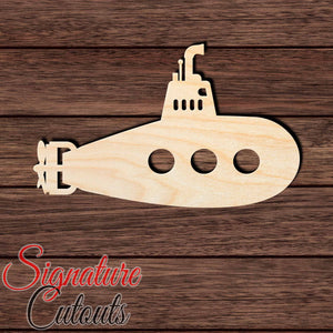 Submarine 003 Shape Cutout in Wood Craft Shapes & Bases Signature Cutouts 