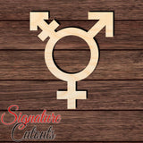 Transgender Symbol 001 Shape Cutout in Wood for Crafting, Home & Room Décor, and other DIY projects - Many Sizes Available