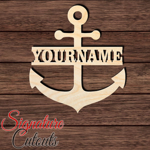 US Navy Anchor with your Custom Name / Text Shape Cutout Craft Shapes & Bases Signature Cutouts 