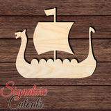 Viking Ship 001 Shape Cutout in Wood for Crafting, Home & Room Décor, and other DIY projects - Many Sizes Available